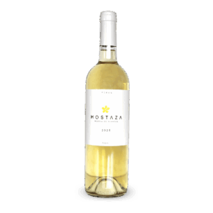 Botella de vino blanco Ferus Mostaza cosecha 2025 del Valle de Guadalupe